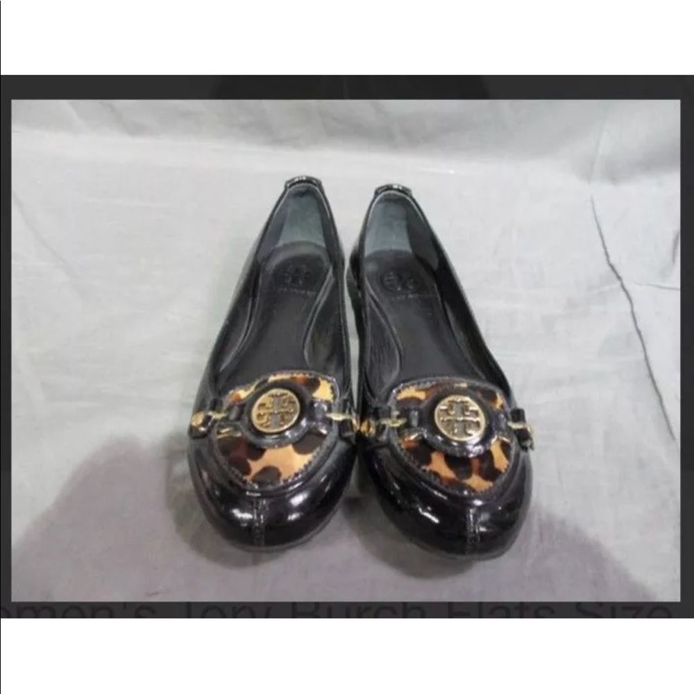 Tory Burch Black . Brown & leopard print on toes